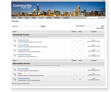 Community site forums
